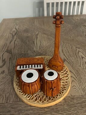 Miniature Musical Instrument Display - Warm Wood Tones